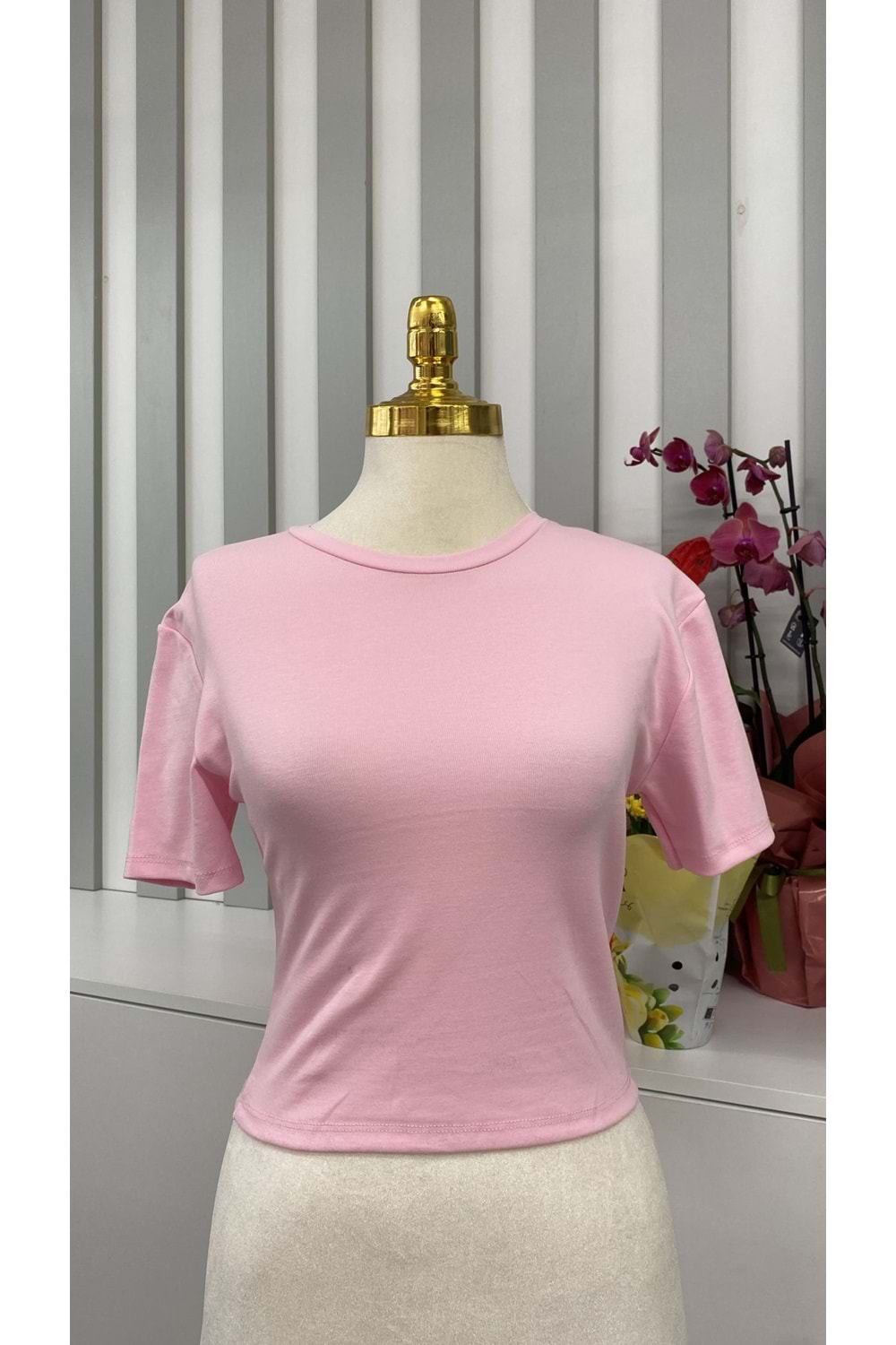 Oysho Kumaş Crop Bady 362625 - Pembe - L - AZRA05819-47954