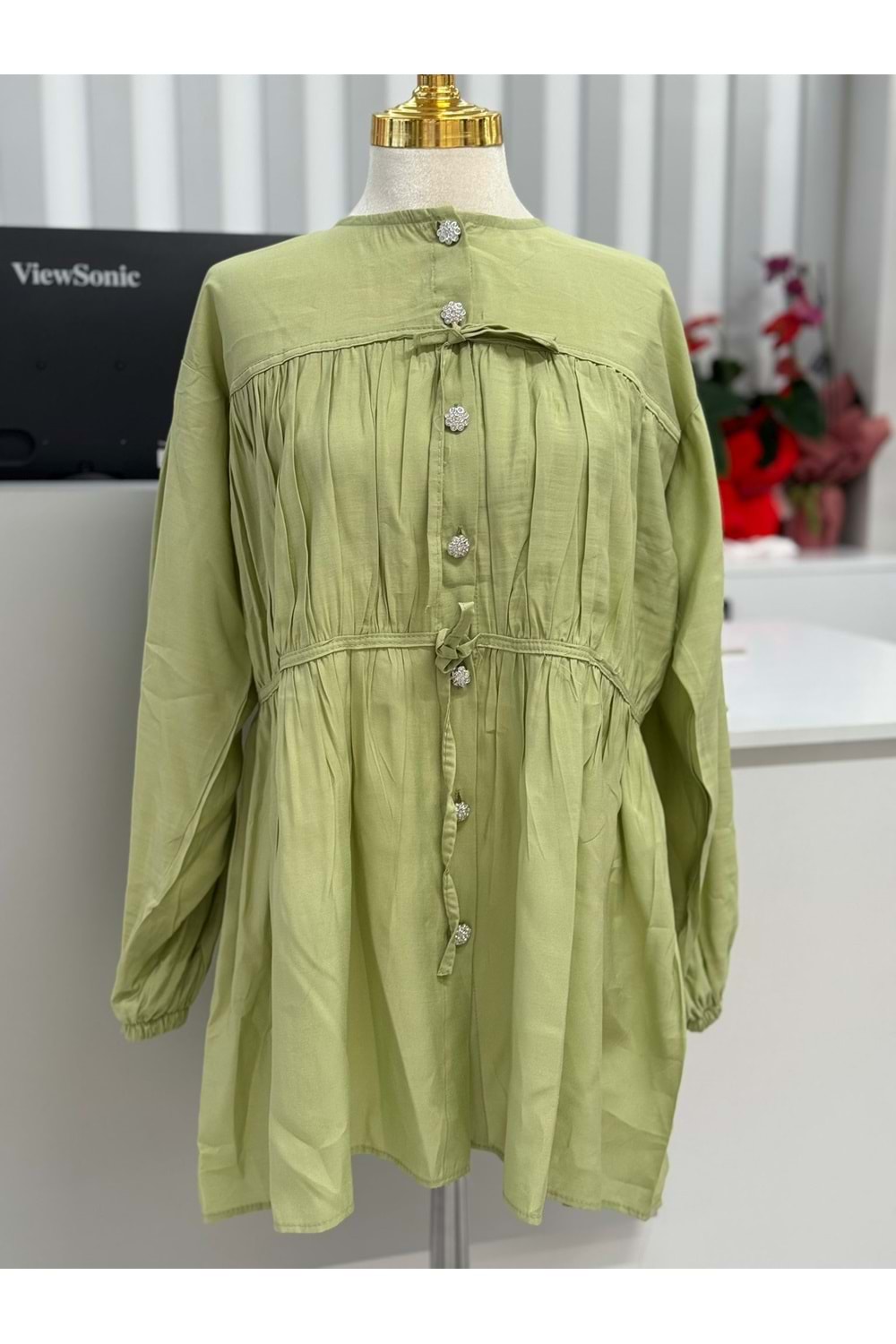 Yakasız Gömlek 888 - Mint Yeşili - S-M