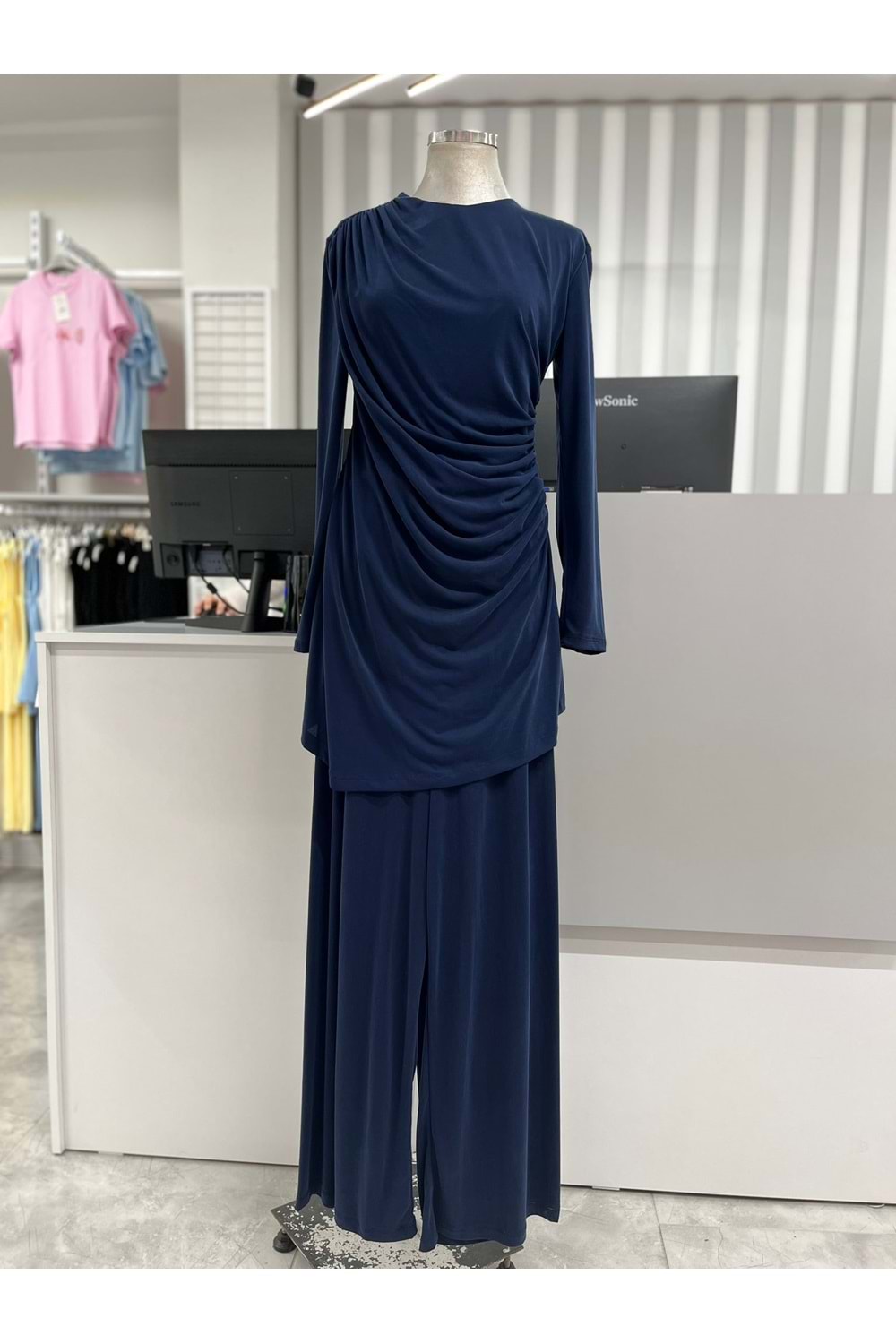 Büzgülü Lüks Takım 14349 - Lacivert - L