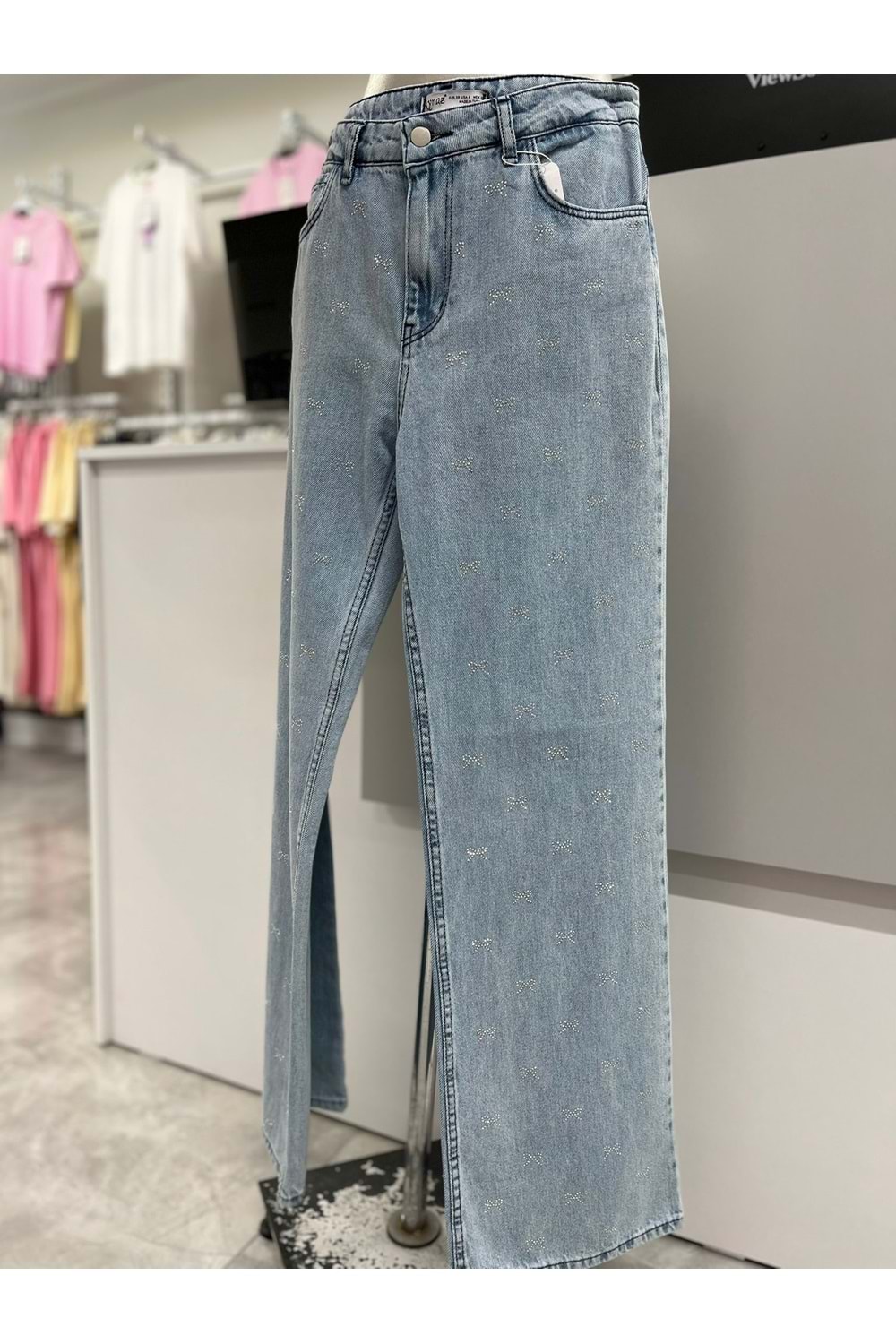 Kurdela Taşlı Kot Pantolon 190048 - Mavi - 40