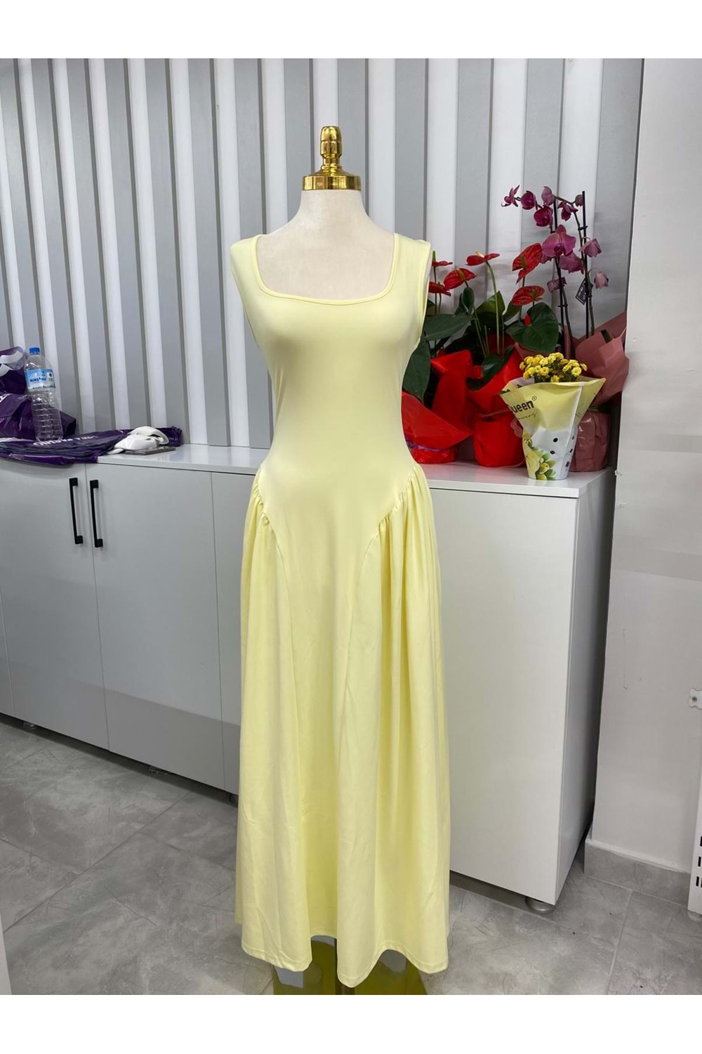 Buzzy Elbise 1869 - azra fashion - Sarı - L