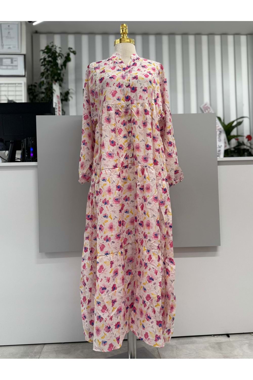 Çiçekli Elbise 251093 - Mor - XL - AZRA06069-52804