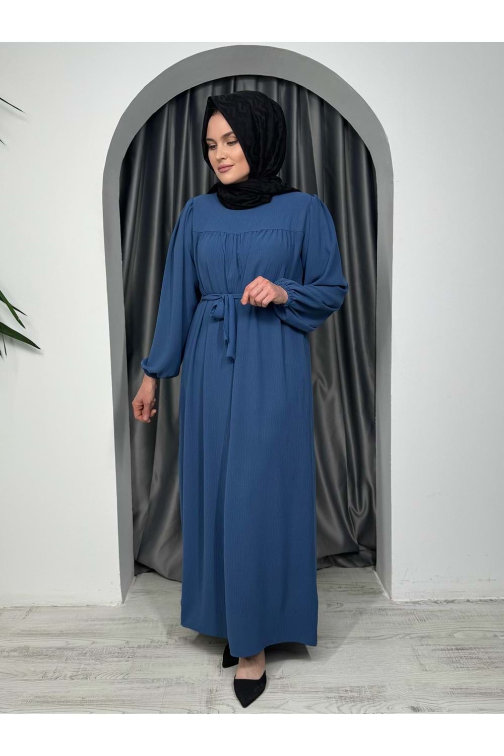 Robalı Elbise 6546 - Mavi - 46-48