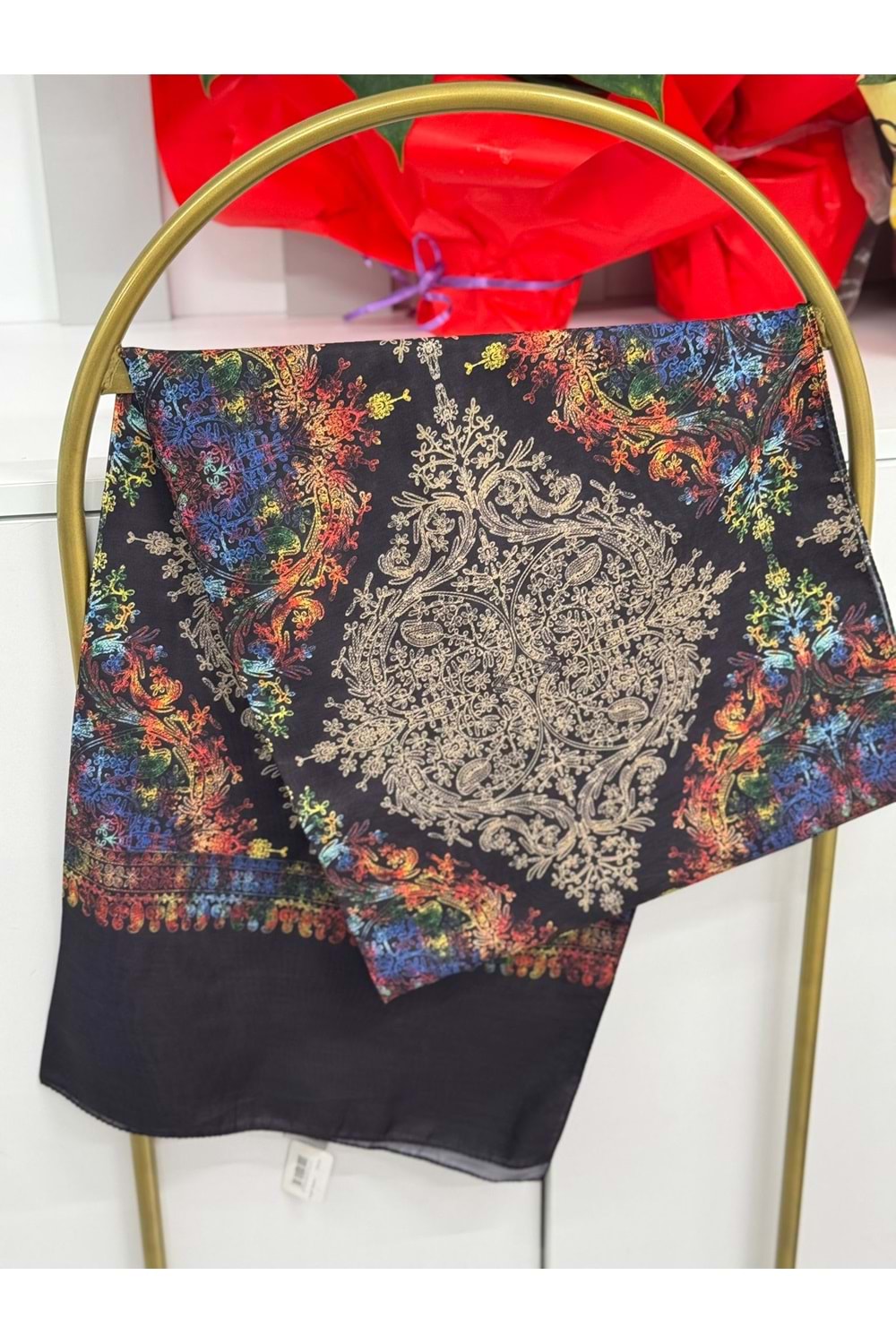 Etnik Desen Soft Şal 9630 - Sarı - TEK BEDEN
