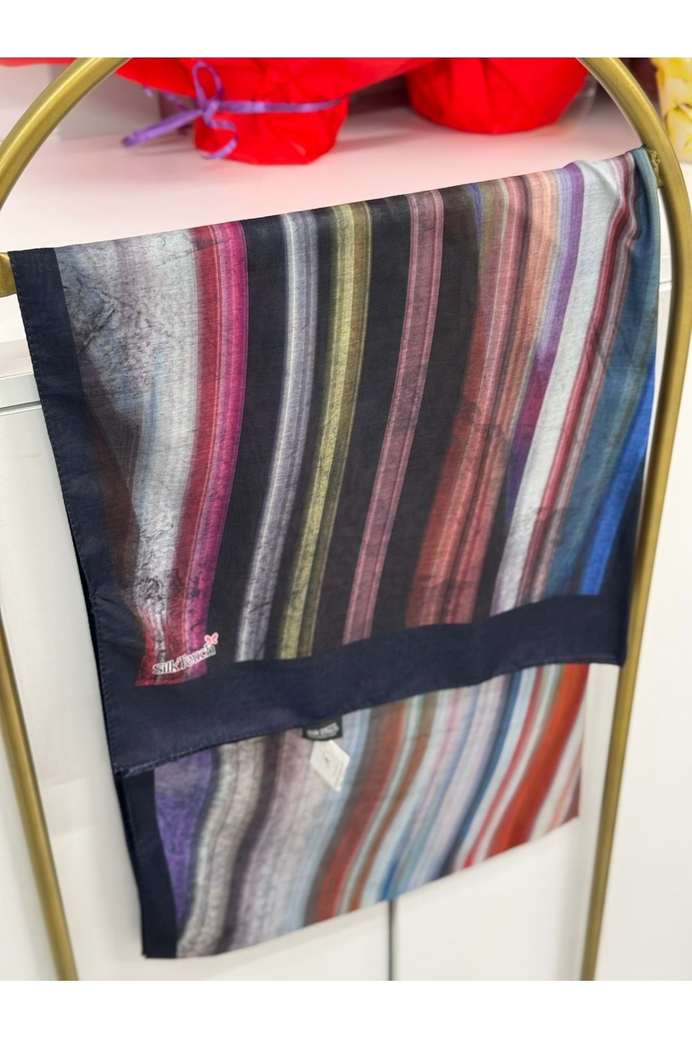 Çizgili Batik Soft Şal 4125 - Pembe - TEK BEDEN