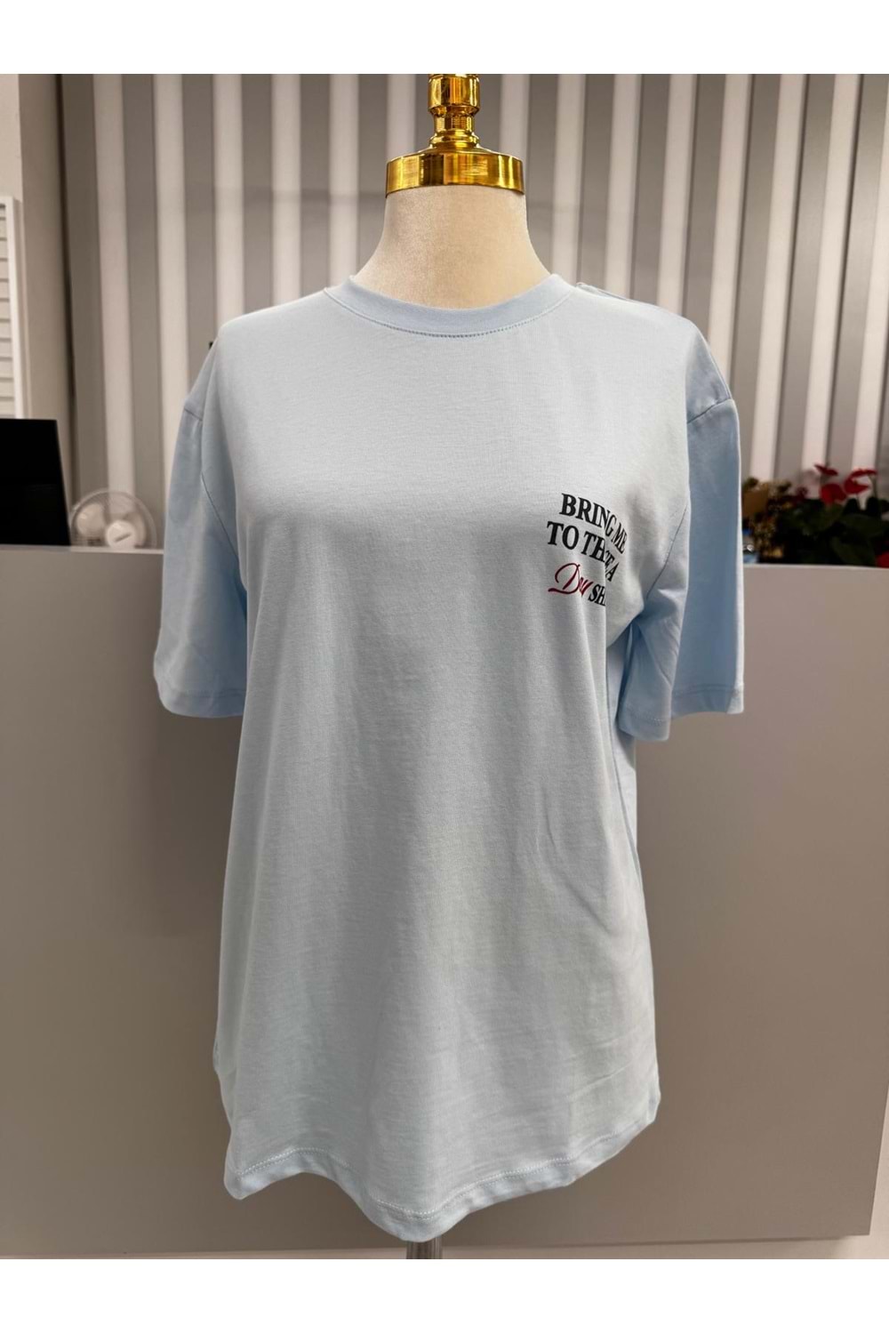 Yengeç Baskılı T-shirt 10624 - Mavi - L
