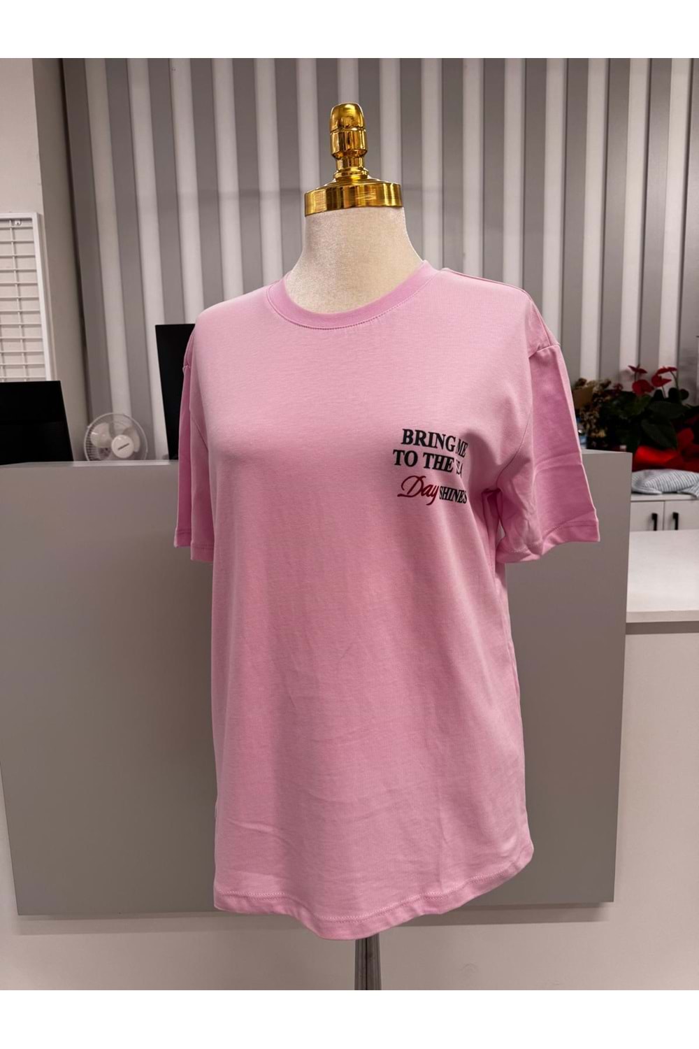 Yengeç Baskılı T-shirt 10624 - Pembe - L