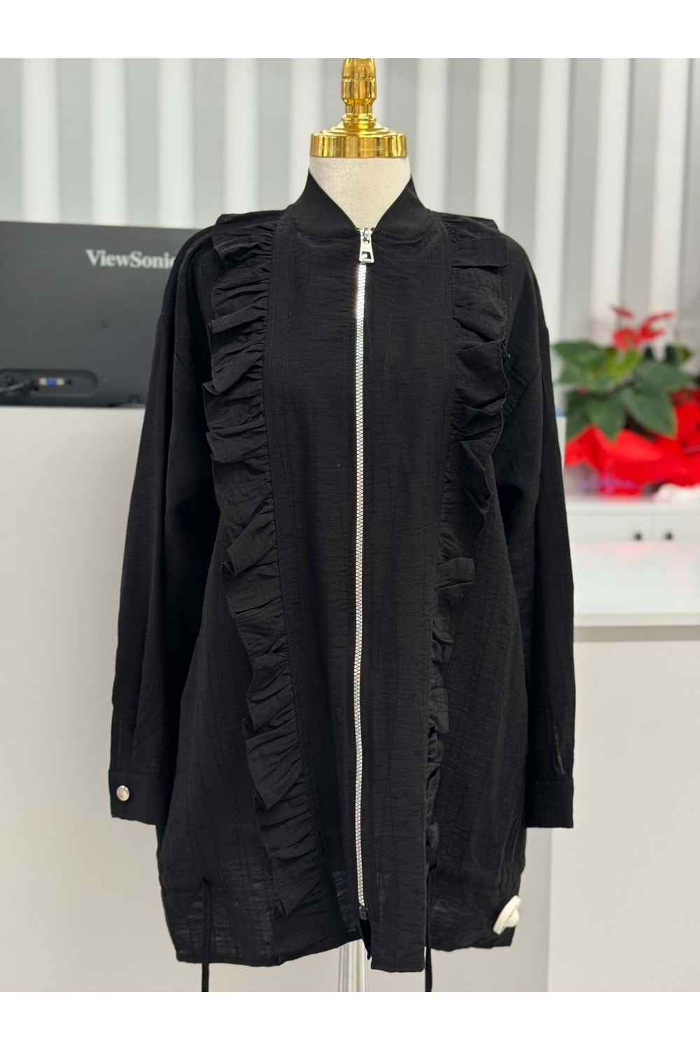 Fırfırlı Kap 3261 - Siyah - L-XL