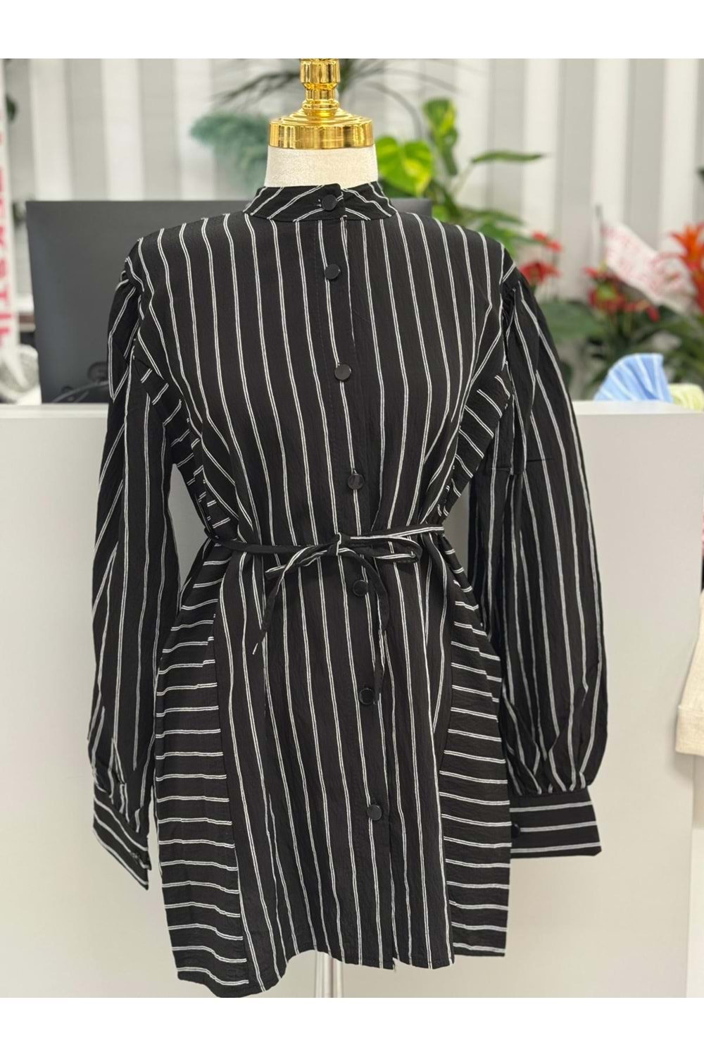 Çizgi Detay Gömlek 9123 - Siyah - L-XL