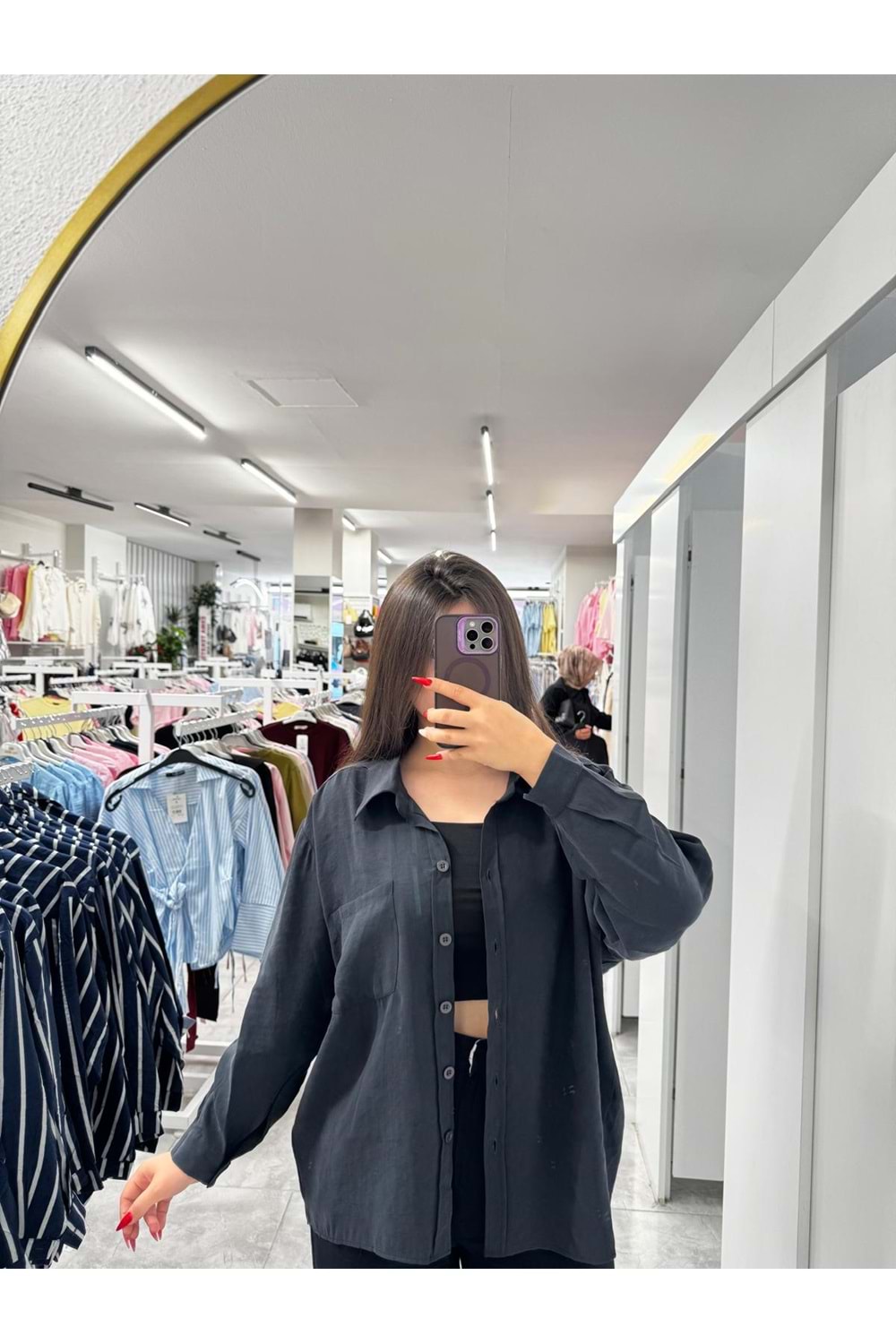 Yeni Modal Gömlek 2938 - Antrasit - TEK BEDEN