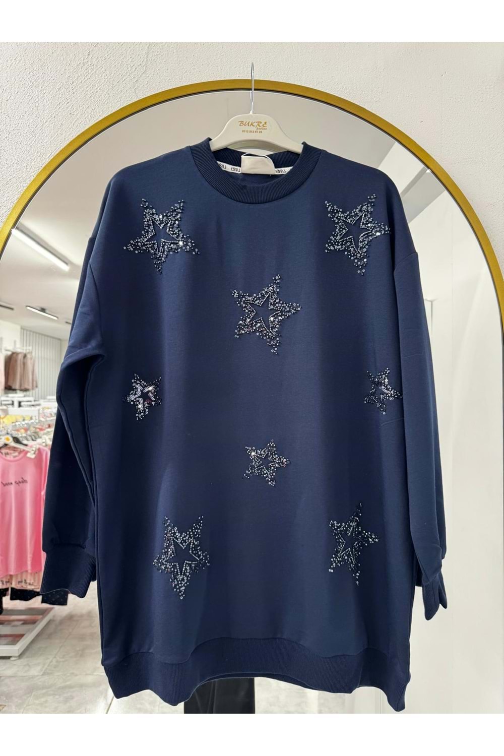 Yıldız Motifli Tunik 3052 - Lacivert - L-XL