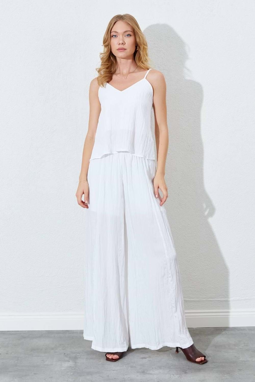 Kırışık Takım 5126 - Ekru - M