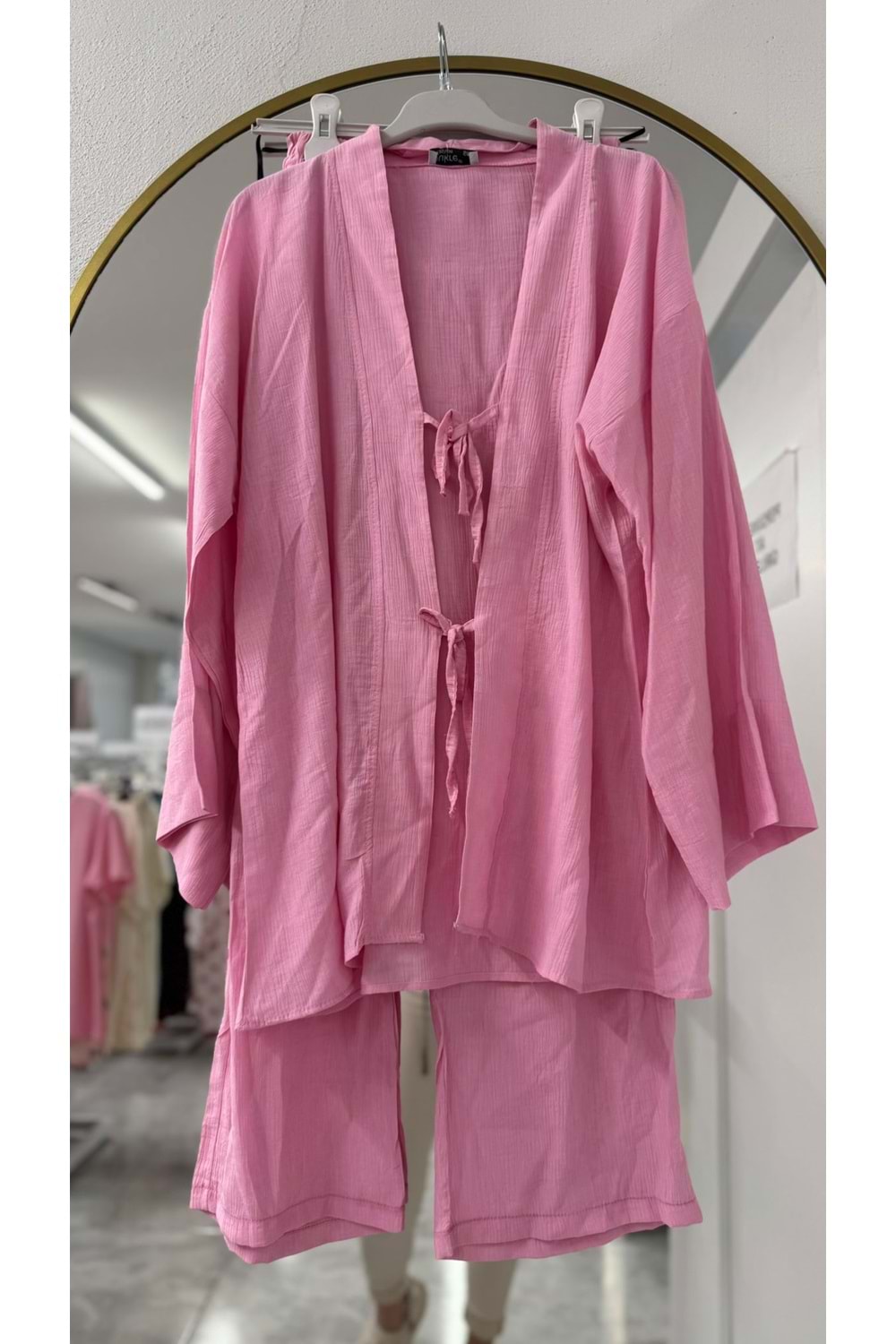 Önü Bağlamalı Çilek Takım 571 - Pembe - L-XL