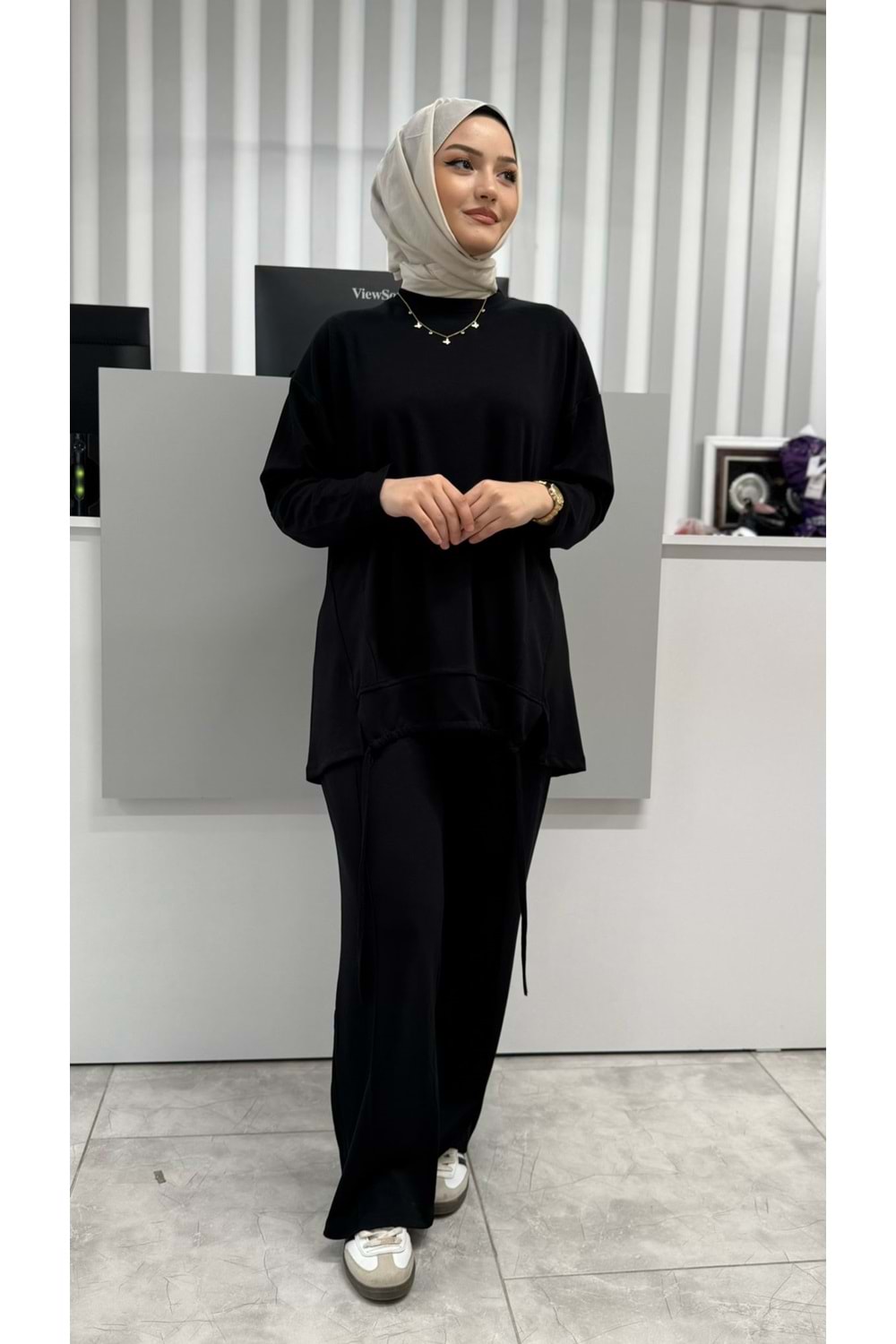 Oysho Biyeli Asimetrik Salaş Takım 3415 - azra fashion - Siyah - L-XL