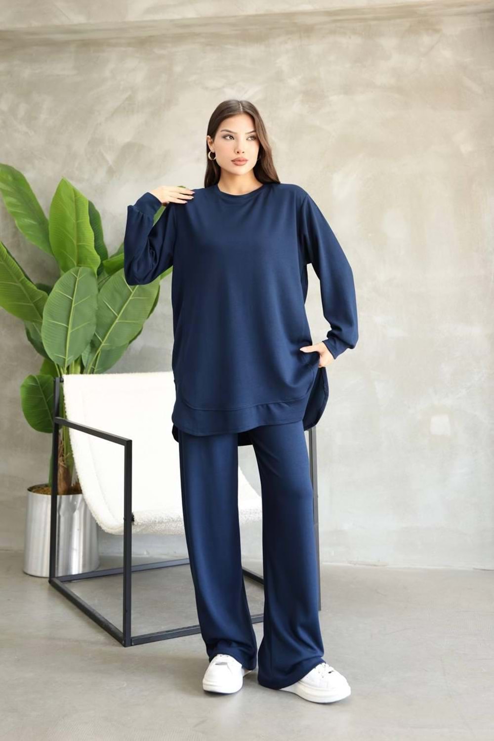 Oysho Kumaş Takım 26118 - Lacivert - M