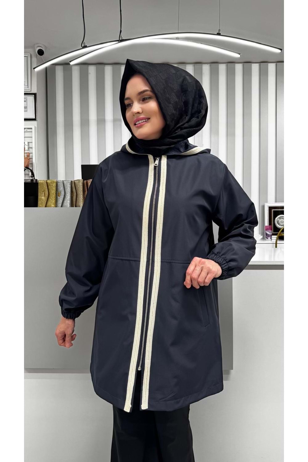 Önleri Şeritli Kap 2074 - Lacivert - L-XL