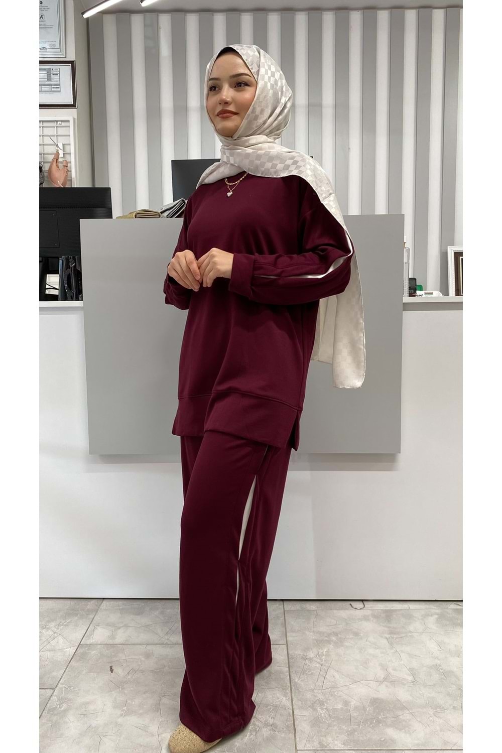 Oysho Garnili Takım 3412 - Bordo - S-M