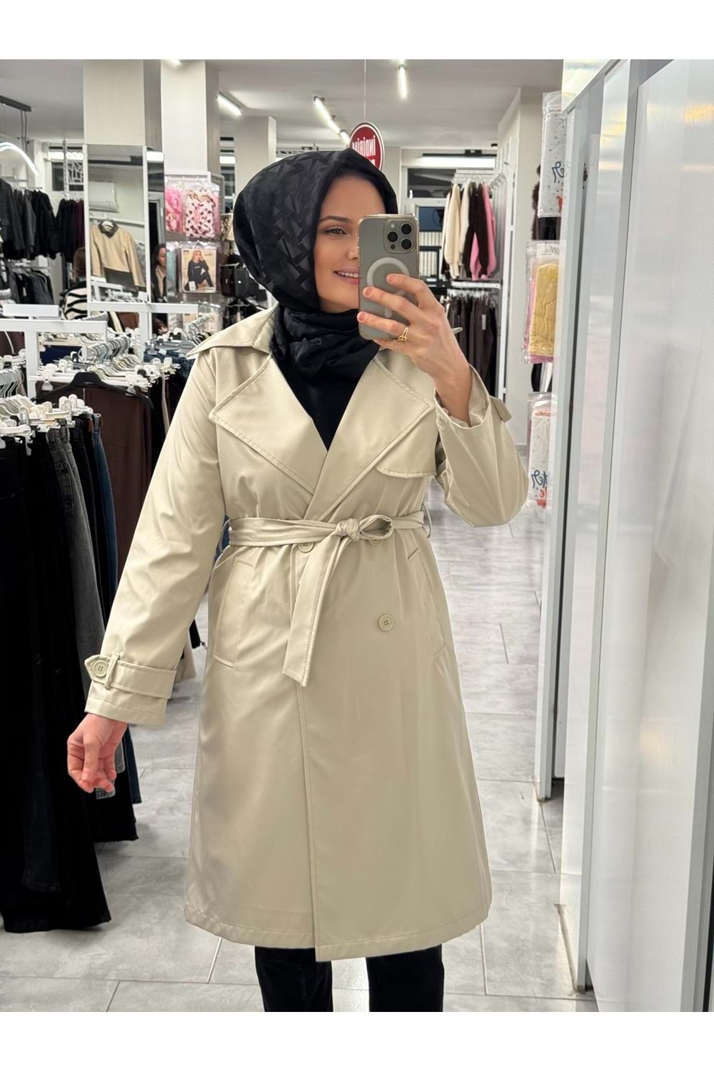 Kravuze Yaka Trençkot 5918 - Bej - 40