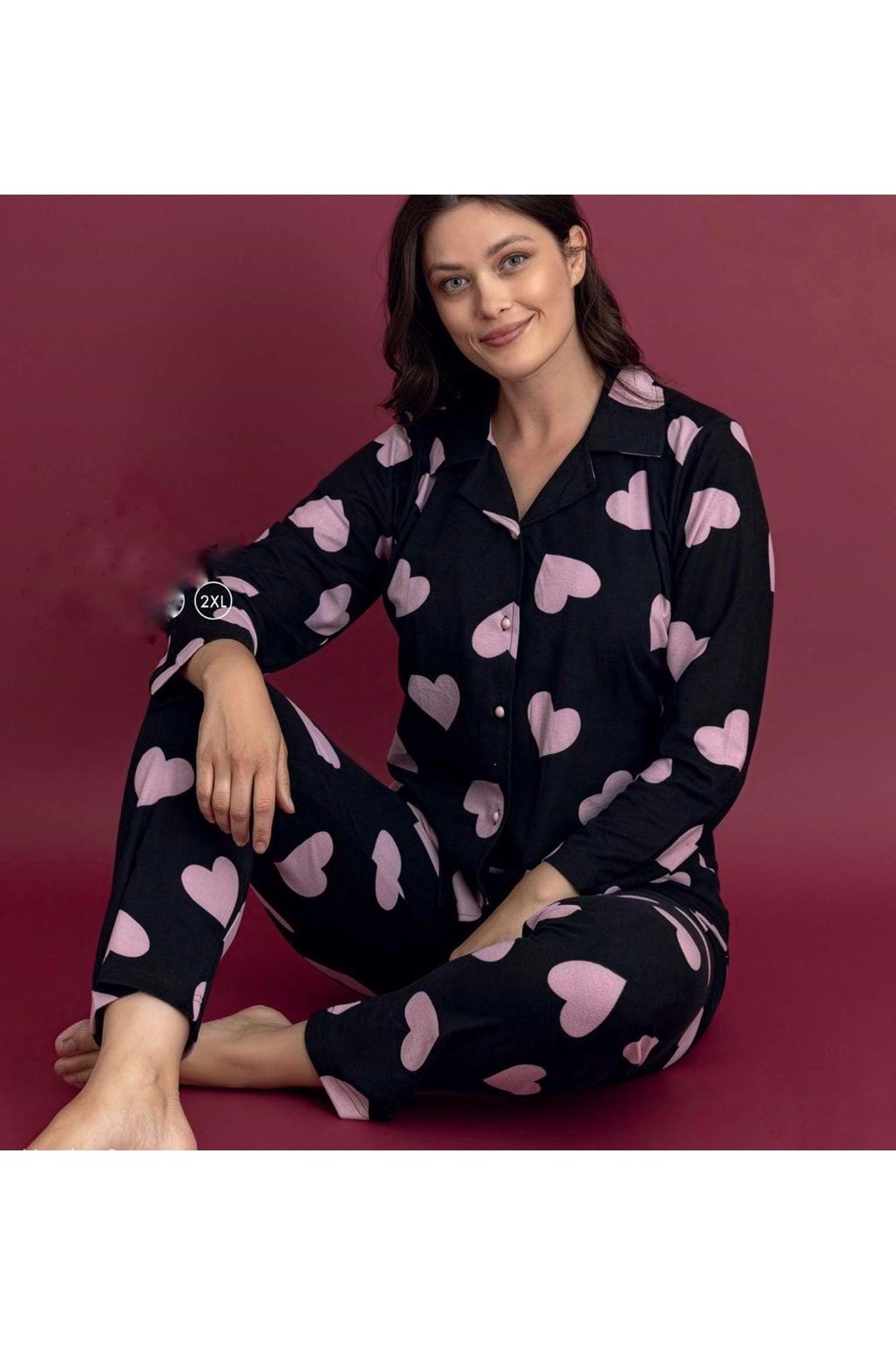 Suet Kalpli Pijama Takımı 2897 - Mor - XL - AZRA06960-56053