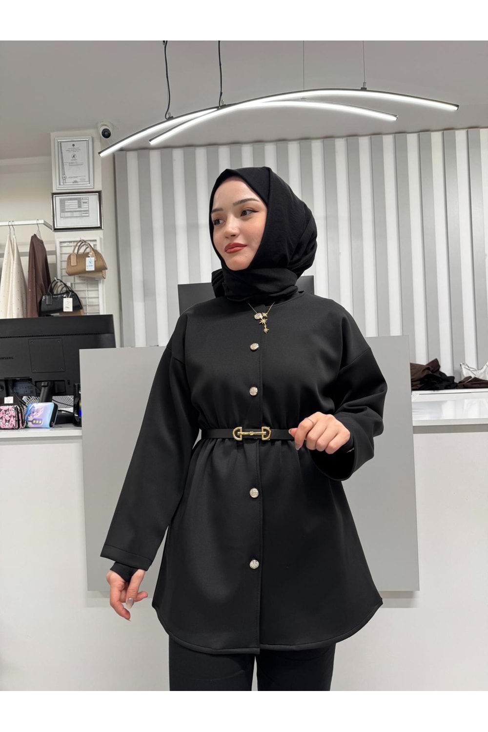 Skuba Kumaş Ceket 1101 - Siyah - L-XL