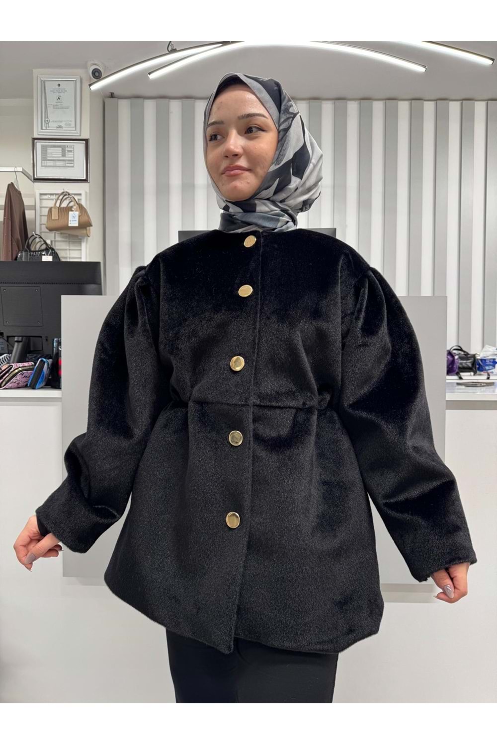 Tay Tüyü Ceket 2049 - Siyah - 38