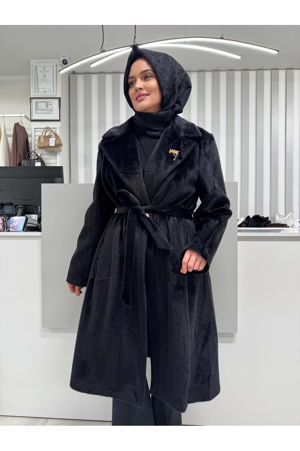 Broşlu Battal Kaban 9014 - Siyah - 50