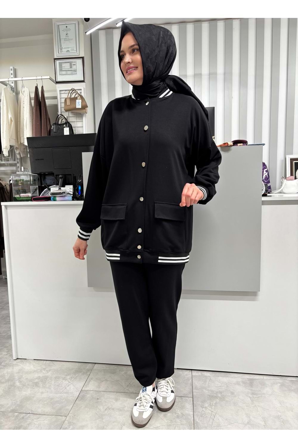 Kol Ve Etek Ucu Ribanalı Takım 1106 - Siyah - L - AZRA07088-56848