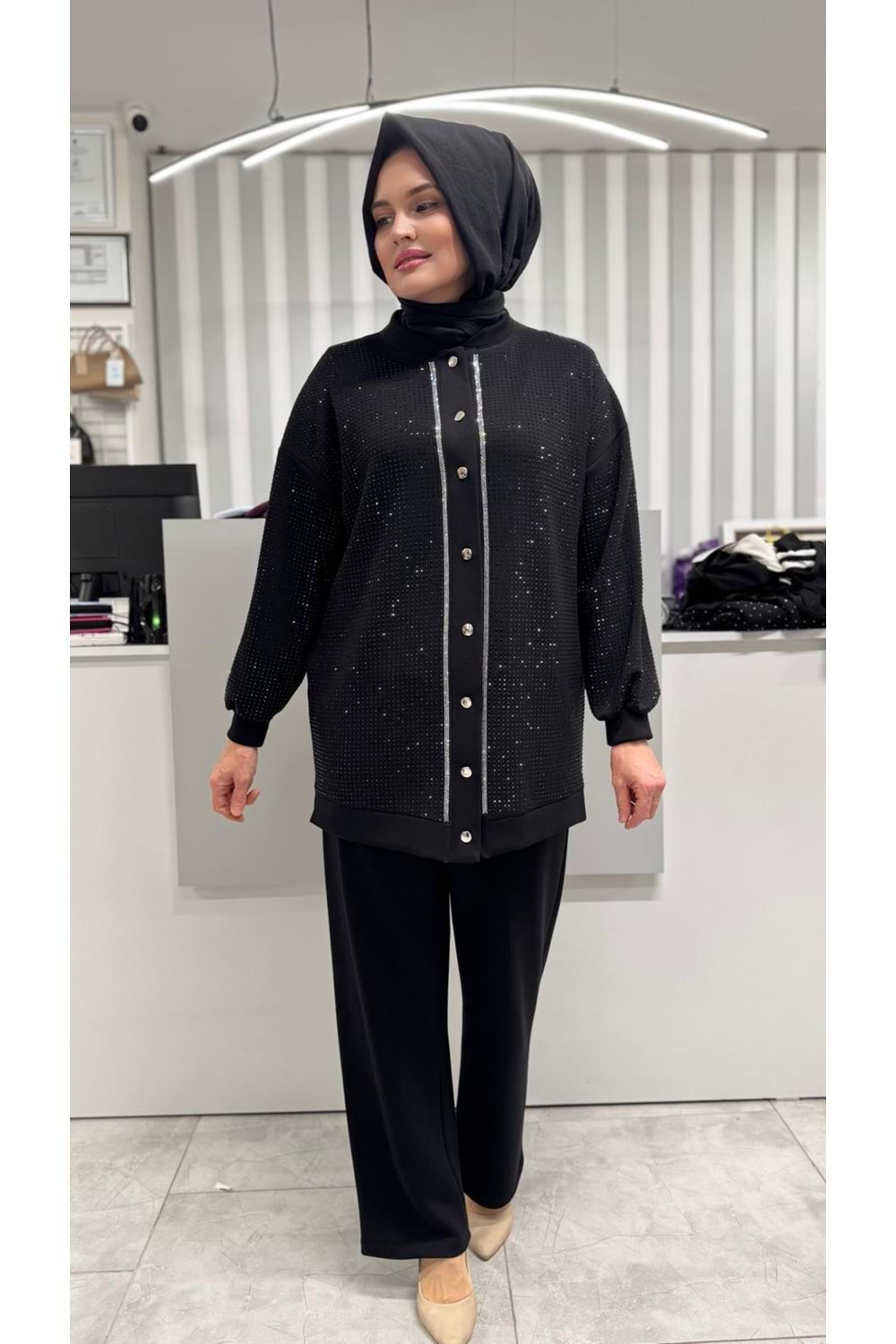 Premium Pullu Takım 120287 - Siyah - 40 - AZRA07119-57016