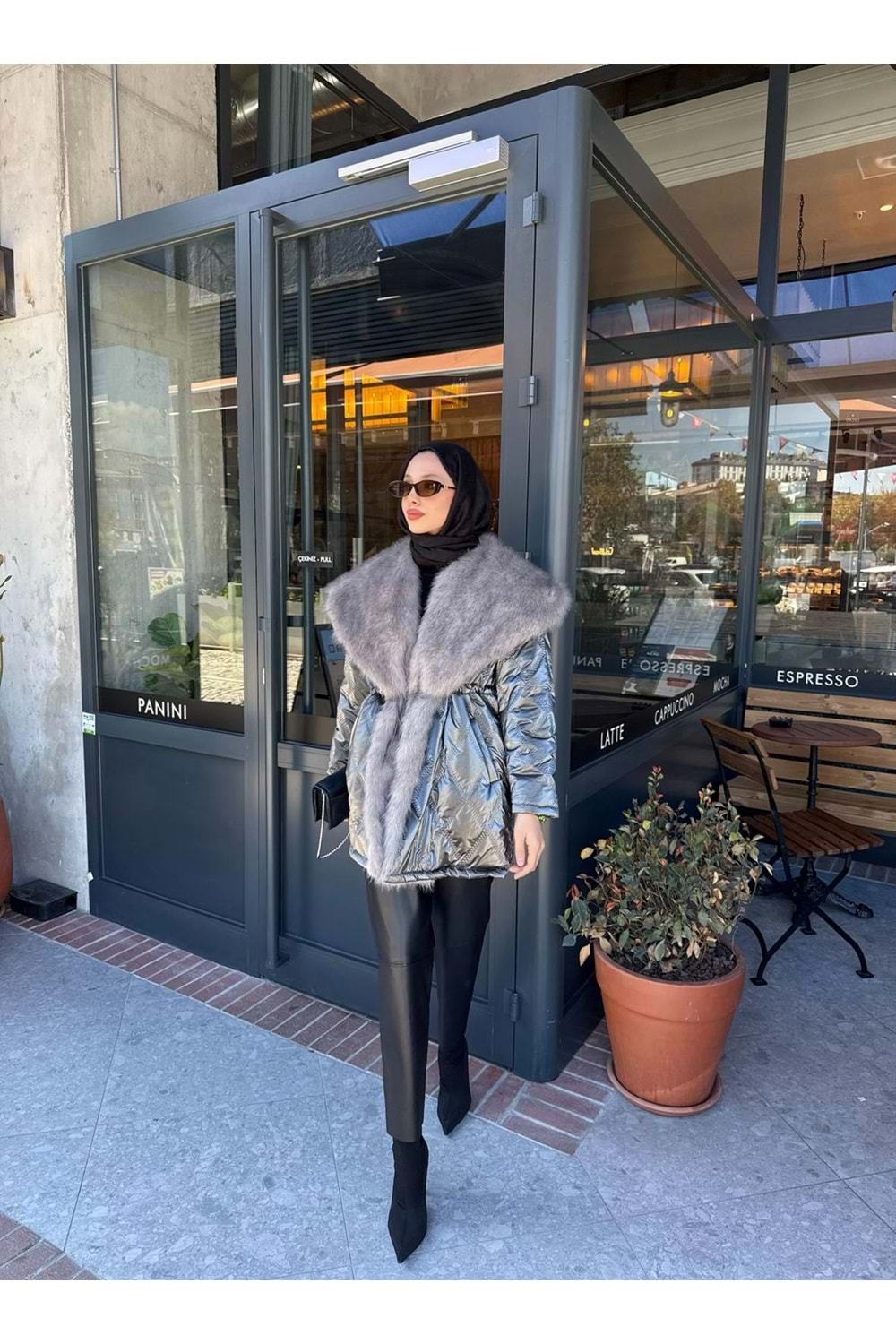 Kürkü İthal Mont 6171 - Füme - TEK BEDEN - AZRA07195-57466