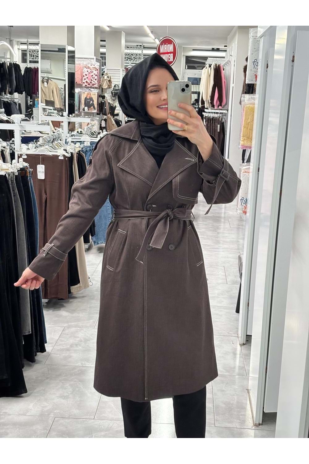 Kot Trenç 1351 - Acı Kahve - 40 - AZRA07327-Acı Kahve-40