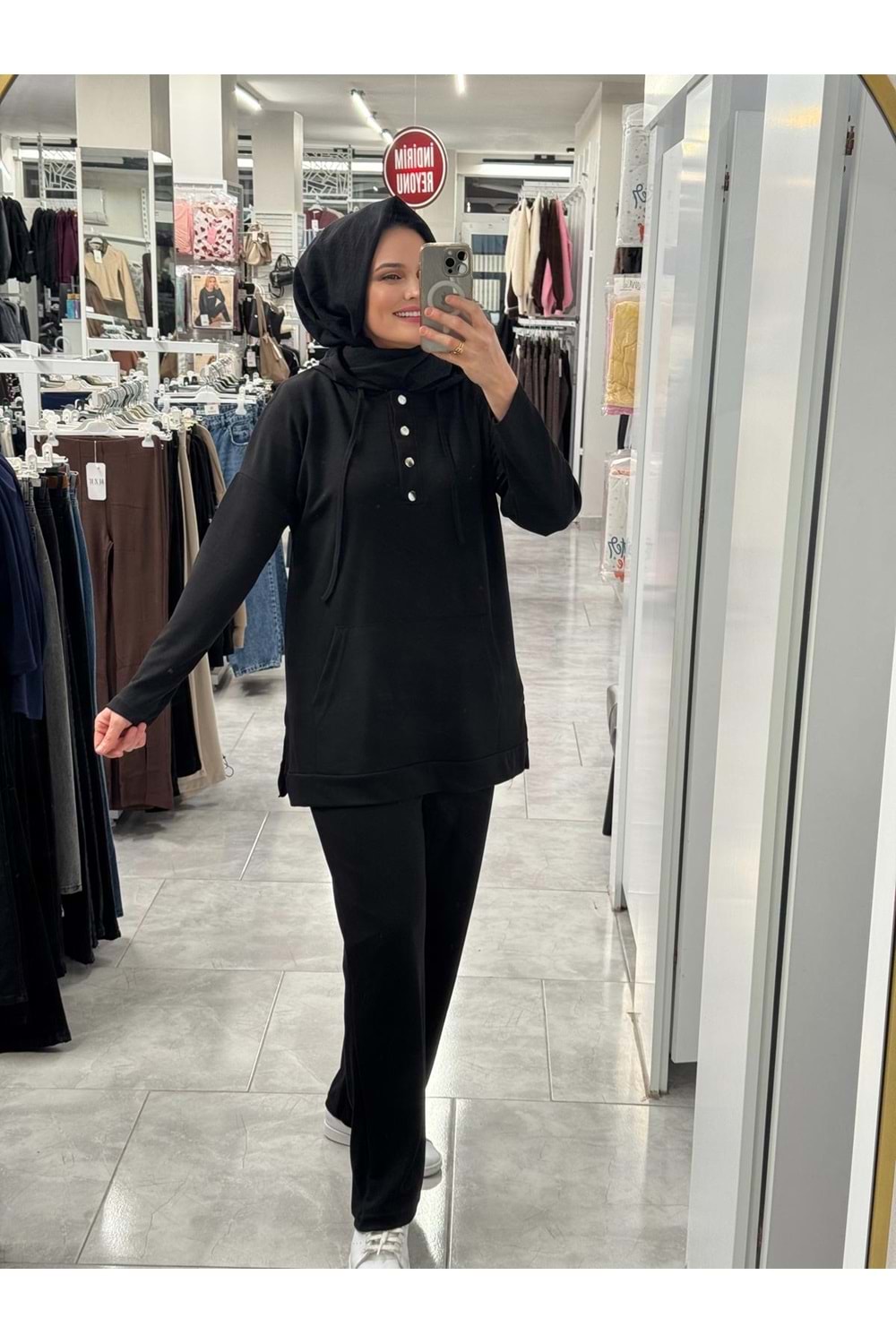 Çıtçıtlı Takım 1339 - Siyah - L-XL - AZRA07343-Siyah-L-XL