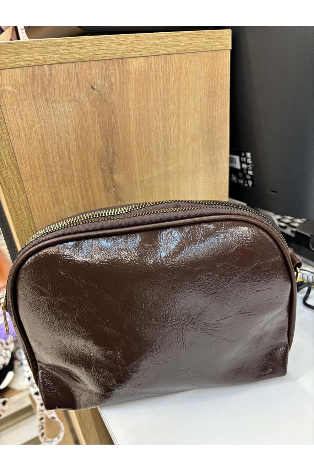 Deri İki Bölmeli Çanta 1735 - Acı Kahve - TEK BEDEN