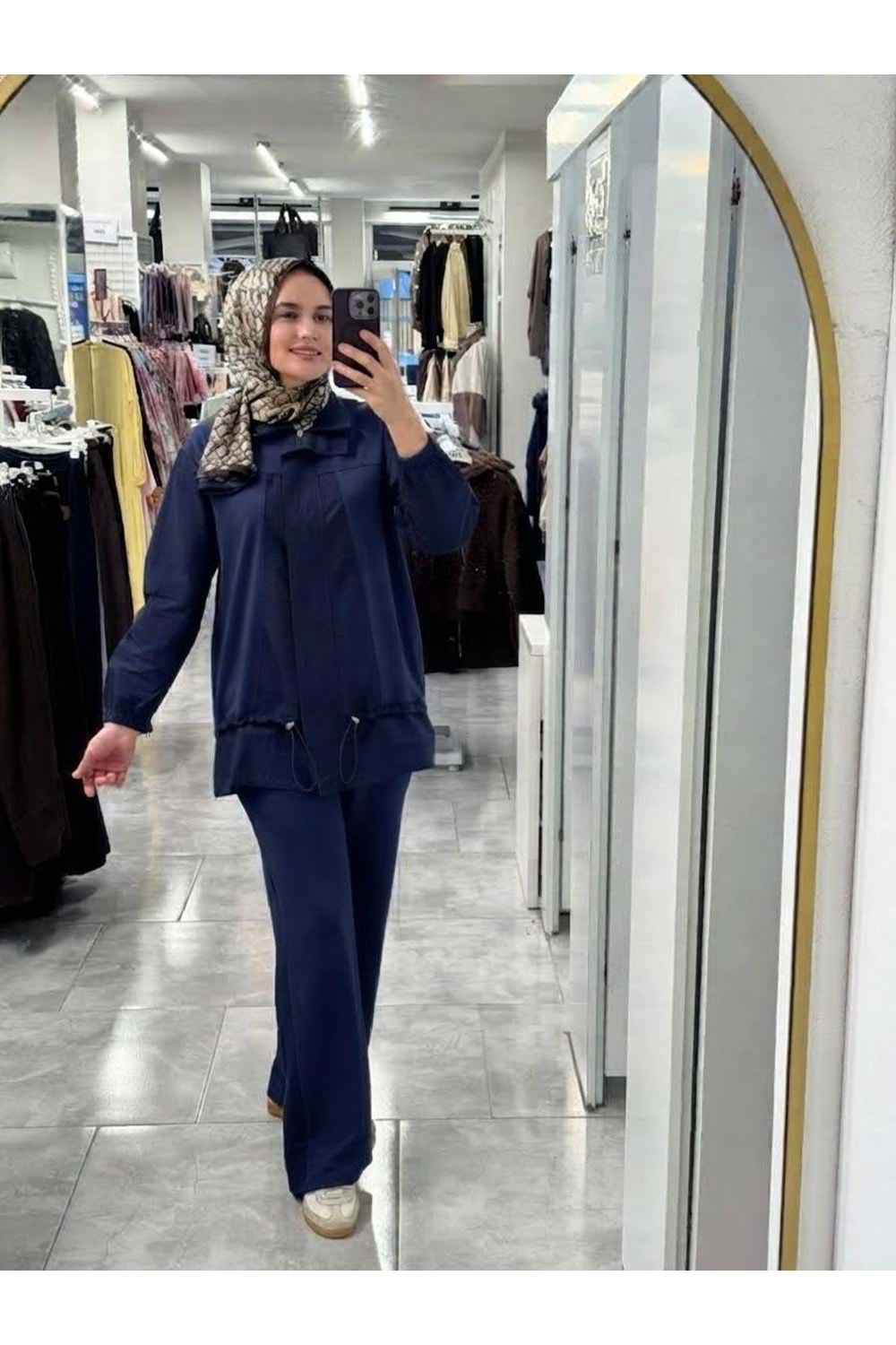 Önü Fermuar Paraşüt Detay Takım 27127 - Lacivert - S