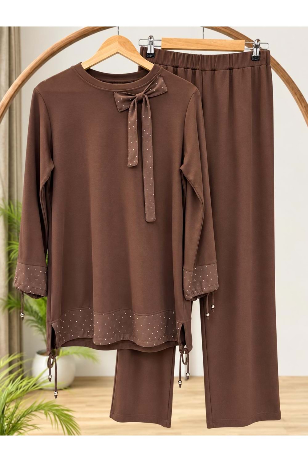 Fiyonk Detaylı Oysho Takım 113106 - Acı Kahve - L