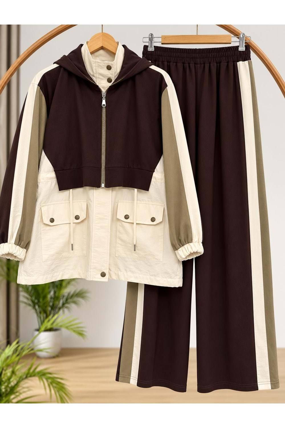 Yarı Kapşonlu Takım 3191 - Haki - L-XL
