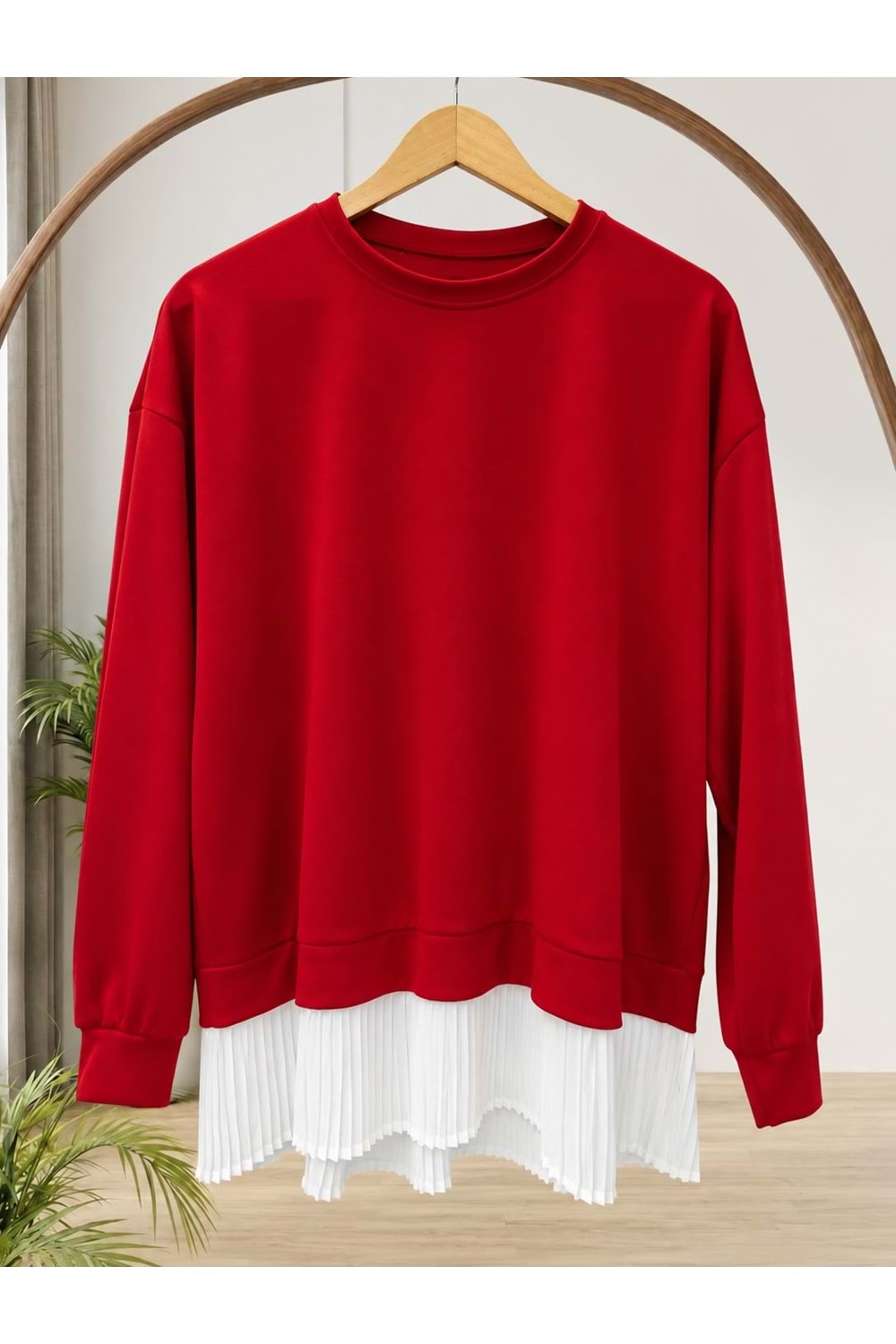 Altı Piliseli Tunik 3037 - Kırmızı - S-M