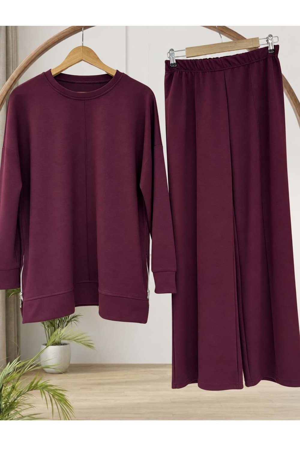 Yanı Fermuarlı Takım 2007 - Bordo - S-M - AZRA09216-71917