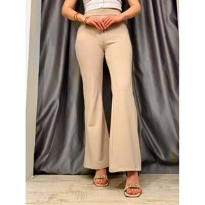 Esm Lastikli İspanyol Paça Pantolon 1101- Krem - 40
