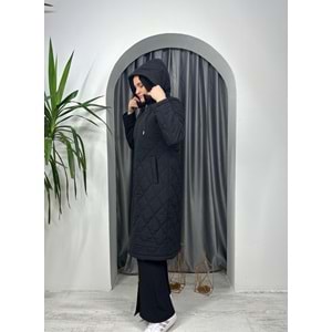 Kapişonlu Kapitone Mont 8407 - Siyah - 38 - AZRA03858-Siyah-38