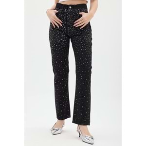 Taşlı Kot Pantolon 001 - Siyah - 42 - AZRA04088-Siyah-42