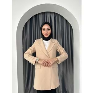 Dublle Kumaş Blazer Ceket - Bej - M