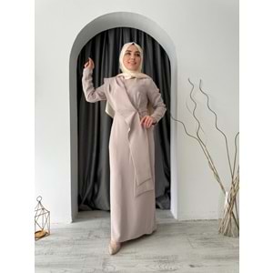Puane Abiye Elbise 12507 - Bej - 42 - AZRA04762-Bej-42