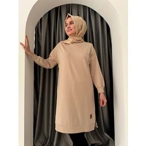Uzun Düz Sweat Soul Puane 30645 - Bej - S-M - AZRA04907-Bej-S-M