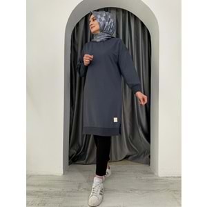 Uzun Düz Sweat Soul Puane 30645 - Füme - S-M - AZRA04907-Füme-S-M