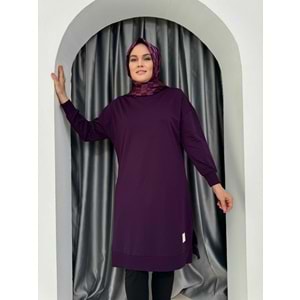 Uzun Düz Sweat Soul Puane 30645 - Mor - S-M - AZRA04907-Mor-S-M
