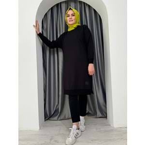 Uzun Düz Sweat Soul Puane 30645 - Siyah - S-M - AZRA04907-Siyah-S-M