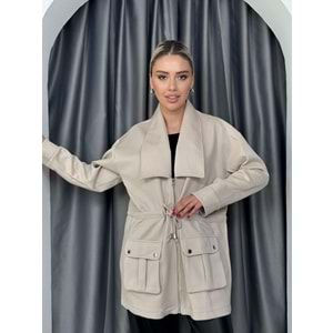 Cepli Oversize Kap 4301 - Bej - TEK BEDEN - AZRA05054-Bej-TEK BEDEN