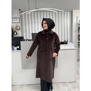 İkoll Torba Cepli Oversize Kaban 31134 - Kahve Rengi - TEK BEDEN - AZRA05170-56583