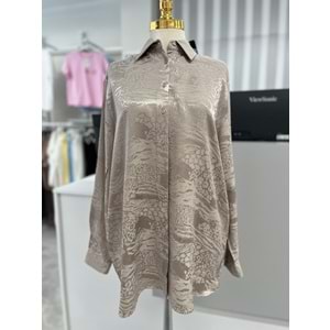 Saten Gömlek 34049 - Vizon - TEK BEDEN