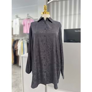 Saten Gömlek 34060 - Füme - TEK BEDEN